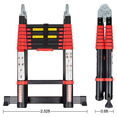 BEETRO 16.5ft Aluminum Telescoping Ladder, A Type Portable Telescopic Extension Ladder for Outdoor Working, Household Use and More, 330lb Capacity, More Durable and Safer with Balance Rod