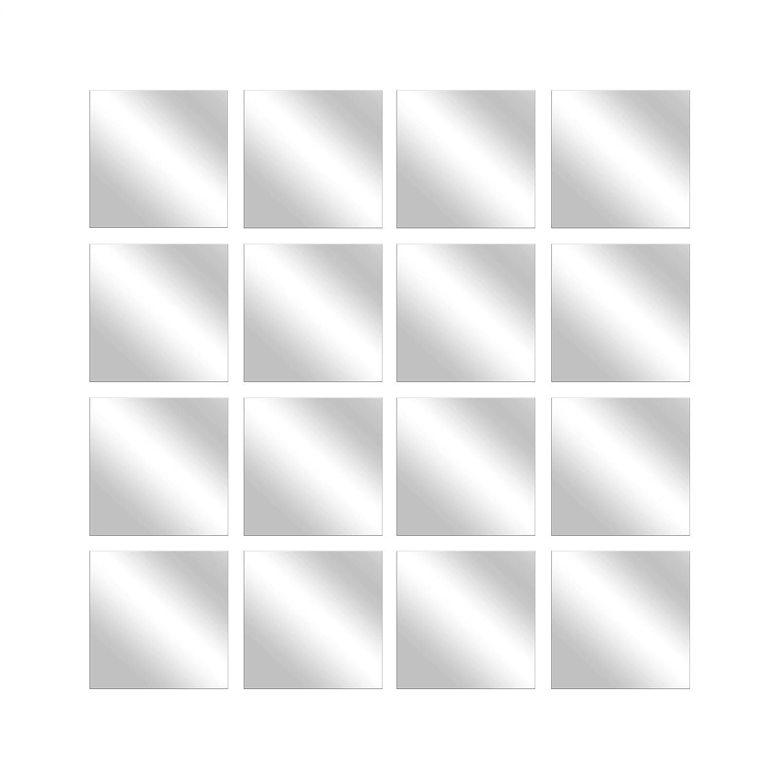 Acrylic Mirrors for Wall - 15x15x0 2cm Decorative Panel Set Reflective Square Tiles Bathroom Doorway Bedroom Hallway Dressing