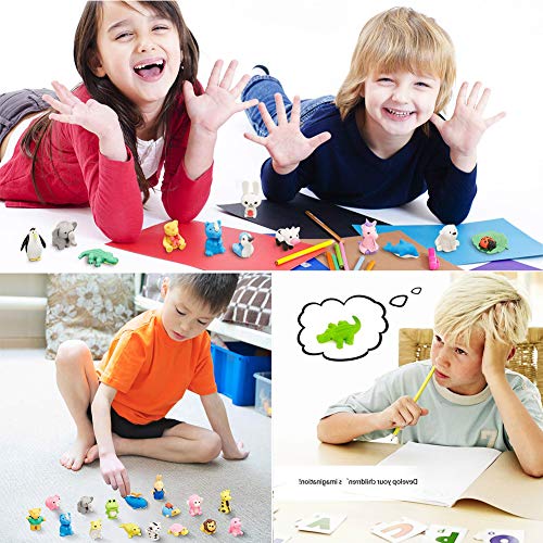 Urskytous 30PC ANIMAL ERASER 35Pcs Animal Erasers Kids Pencil Erasers Bulk Puzzle Erasers Desk Pets Mini Take Apart Erasers Toys thumb #2