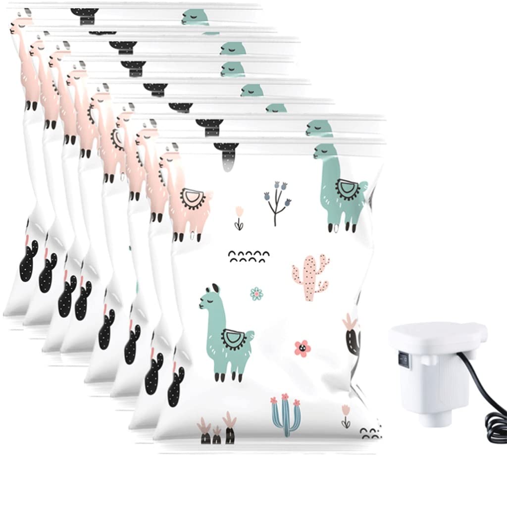 Sacs de stockage sous vide Sacs économiseur d'espace pour le stockage Parfait pour les voyages/stockage à la maison Sacs de stockage sous vide avec pompe électrique 80 % de stockage en plus Sacs