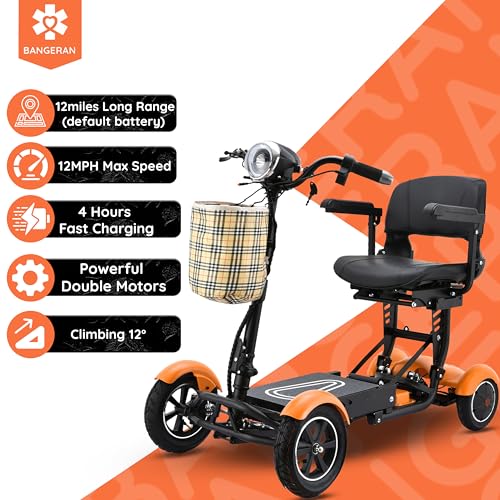 Image of Dragon Mobile EX Long Range Senior Scooter with Double Batteries for up to 25 Miles Range, Allowed on Airplanes Complies with TSA FAA, Large Seat with Flip-Back Armrests