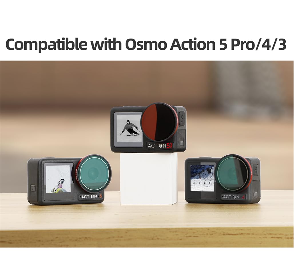 for DJ I Action 5 Pro/4/3 Filter Adjustable CPL ND64 Dimming Mirror ND8/PL Filter Drone Camera Lens (ND8/PL)
