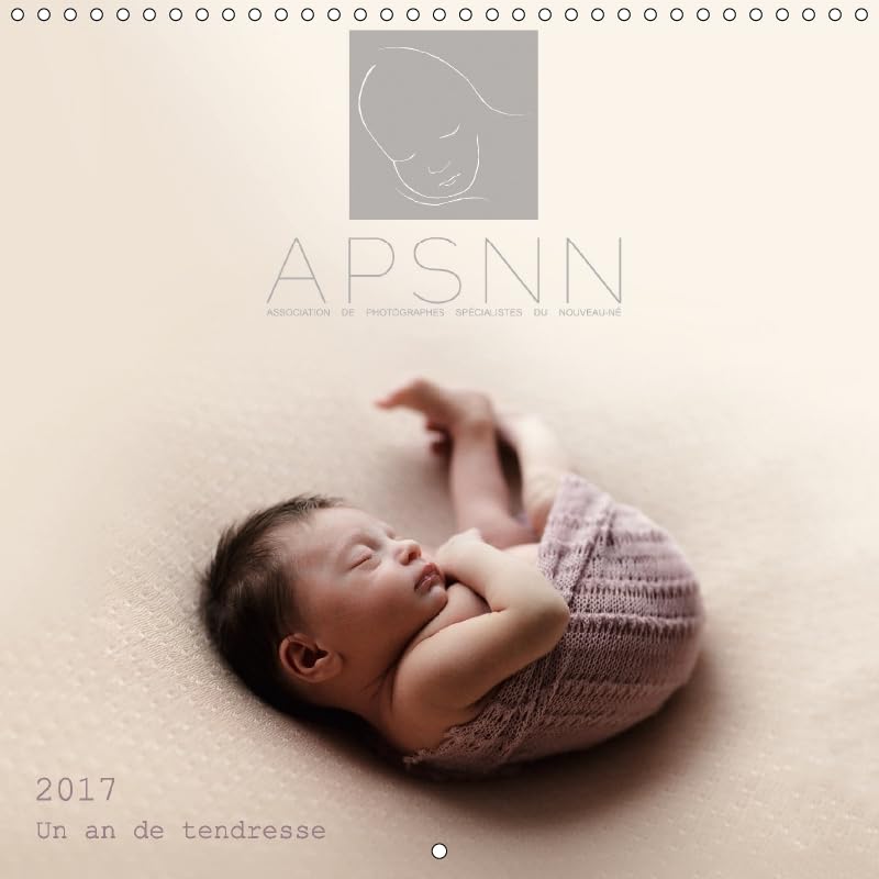 Calendrier de l'Association de Photographes Spécialistes du Nouveau-Né éphéméride mural papier