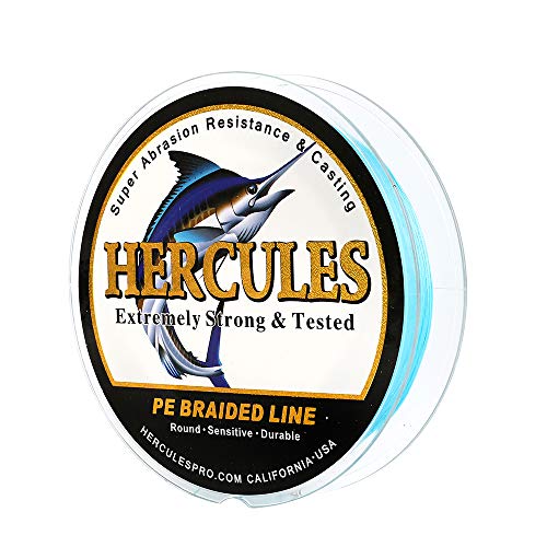 HERCULES Super Cast 300M 328 Yards Braided Fishing Line 30 LB Test for Saltwater Freshwater PE Braid Fish Lines Superline 8 Strands - Blue, 30LB (13.6KG), 0.28MM by HERCULES - Used condition - US$16.33