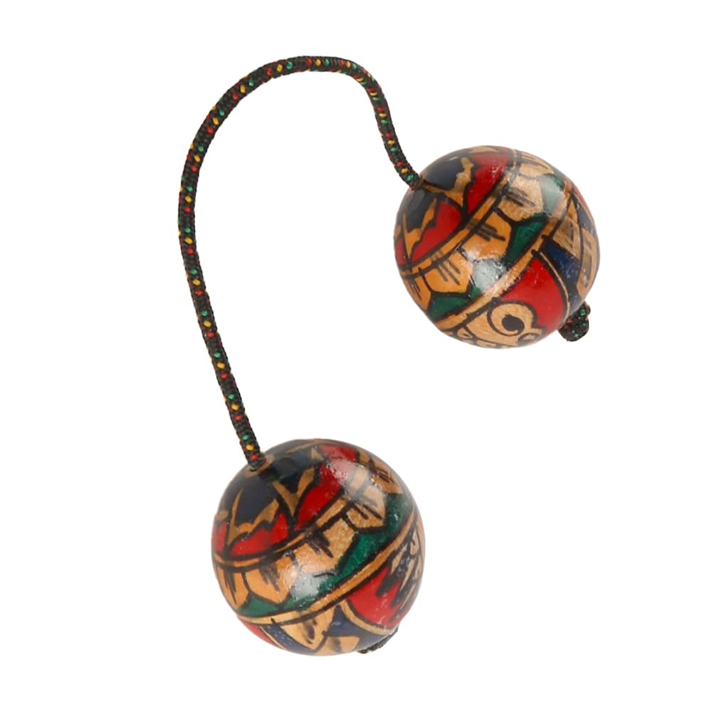 Laroal 1 Pcsafrican Shaker Instrument 1 Pair Rhythmic Ball Wood Double Ball Musical Percussion Instruments Hand Shaker Balls Supplies Musical For Lovers Beginners - Image 4