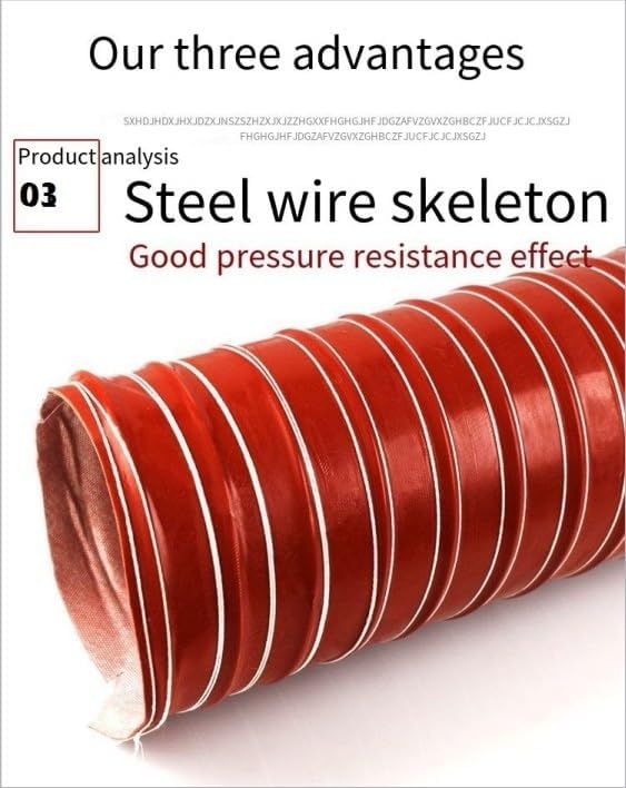 Red High-Temperature Resistant Silicone Duct Hose 4M - Ultra-Flexible & Durable for HVAC, Exhaust Systems, and Industrial Ventilation (25mm-450mm)(20mm4xm)