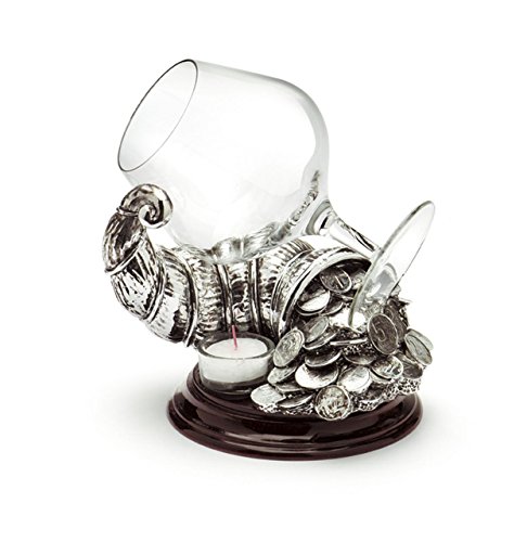 SWEET HOME Cognac avec Verre Plus Chaud Cornucopia plaqué Argent cod.520576 cm 20h diam.15 by Varotto & Co.