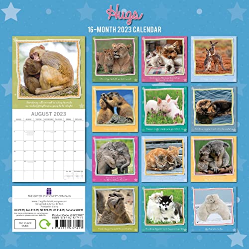 2023 Square Wall Calendar, Hugs, 16-Month My Cute Range Theme With 180 Reminder Stickers (12X12 In) #TOP2