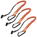 Tool Lanyard, Quick Release Shock Absorbing Safety Lanyard Retractable Bungee Cord with Carabiner Clip and Adjustable Loop End, 15 Ib Working Limit Fall Protection Equipment (3 Pack)