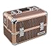 anndora Beauty Case Kosmetikkoffer Schmuckkoffer 21 Liter Alu braun mit Punkten
