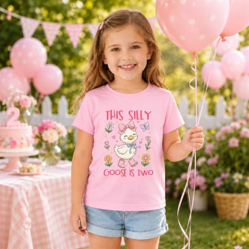 Image of Toddler Girls 2nd Birthday Shirt Outfit for Girls Cute Two Years Old Birthday Gift