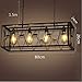 Modeen 4 Luces Retro Hierro Industrial Araña de metal Rectangular Diamante Hueco...