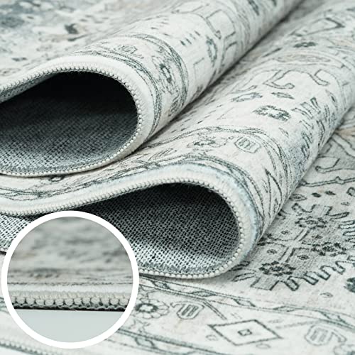 YOUFORTONG 2x7 Runner Rus for Hallways Soft Kitchen Rug Non Slip Rug Runner with Rubber Backing for Bathroom Washable Non Shedding Farmhouse Runner Rug (Grey, 2X7)