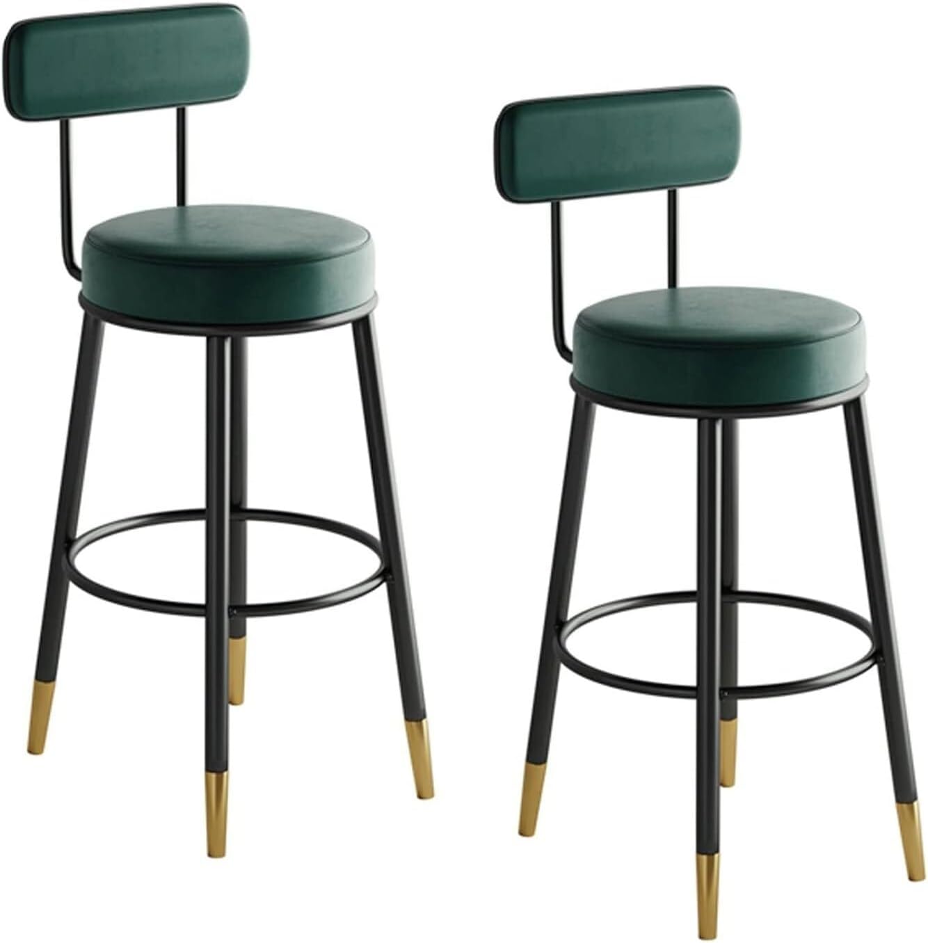 Breakfast Stool Leather Bar Stools Set of 2 Height Stool Round Stool