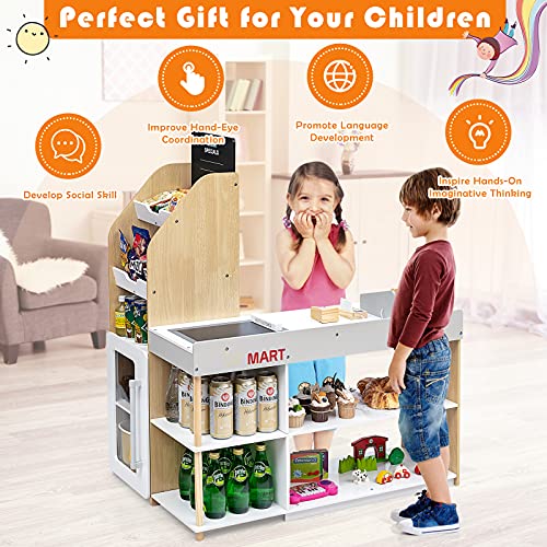 Costzon FWAM-05305 Pretend Grocery Store Playset, Wooden Supermarket Toy Set thumb #4