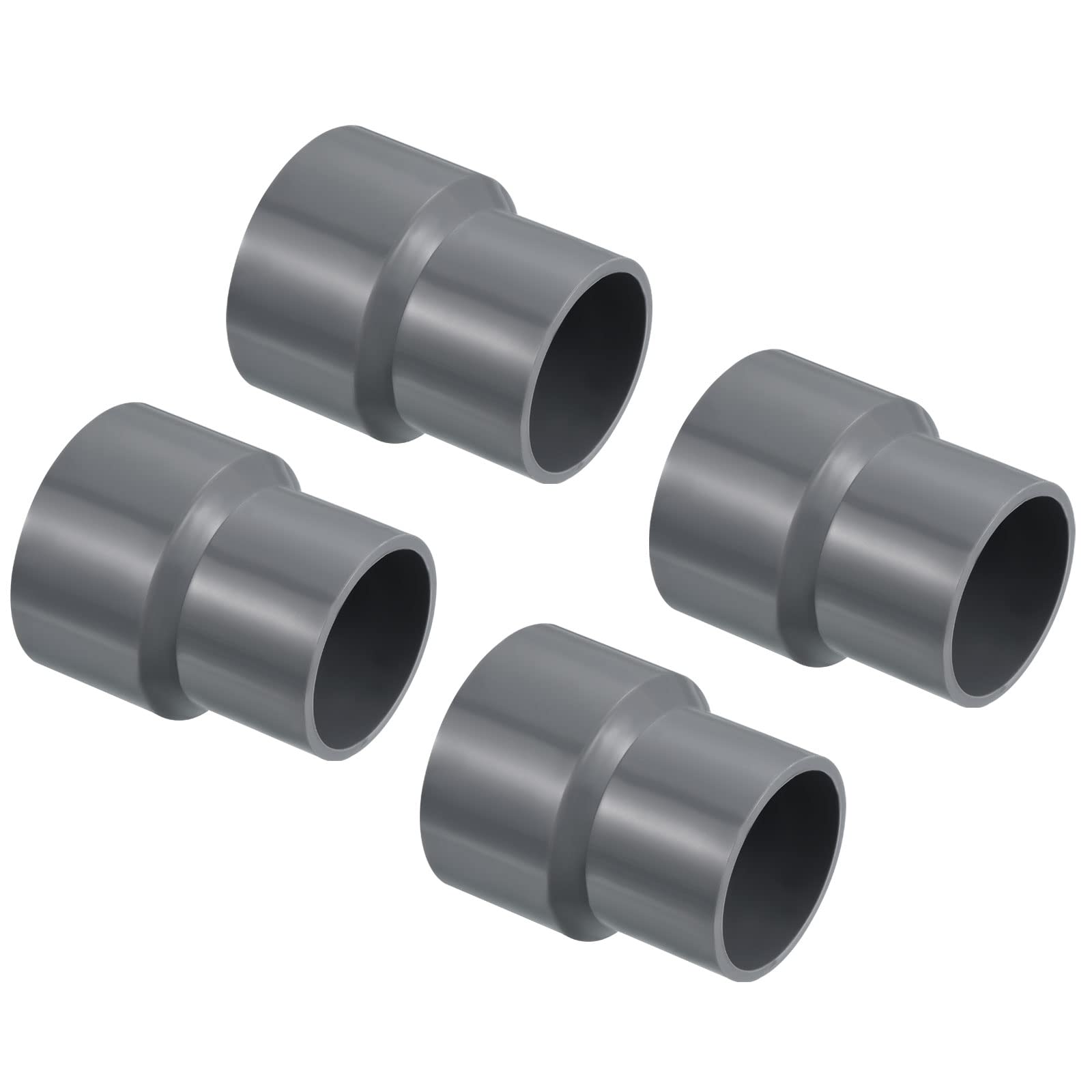 PATIKIL PVC Reductor Tubo Montaje 50x32mm, 3 Paquete Recto Acoplamiento Adaptador Conector, Gris — view 16
