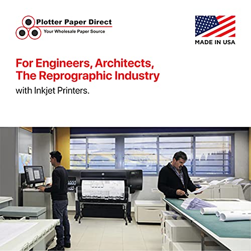 Plotterpaperdirect Cad Paper Rolls, 36’’ X 150’ (4 Pack), 20 Lb. Uncoated 96 Bright White Paper On A 2’’ Core, 75 Gsm Plotter Paper For Engineers, Architects, Copy Service Shops W/Inkjet Printers #TOP3