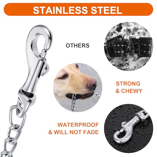 Xindojuz 8.3 Inches Dog Harness Collar Leash Connector, Harness to Collar Safety Clip, Metal Stainless Steel Heavy Duty Dual Clasps Leash Backup Clip for Prong Collars, Escape-Proof Safety Accessory - Image 4