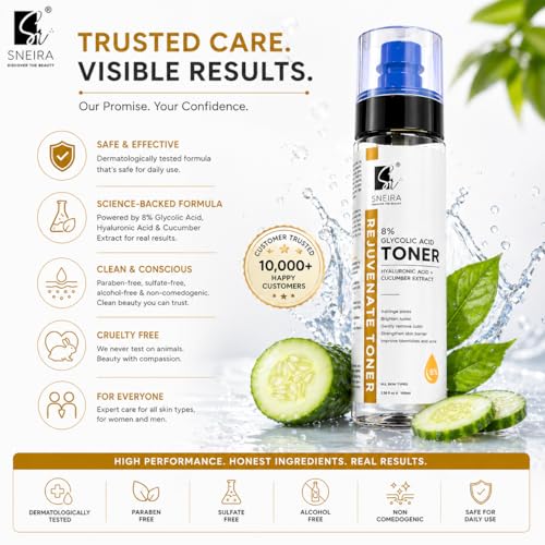 Image of 8% Glycolic Acid Toner 400 ml, Hydrating Face Mist Toner Enriched with Hyaluronic Acid & Cucumber Extract For Exfoliating Glowing Skin, Pores Tightening, Korean Beauty Secrets For Women & Men