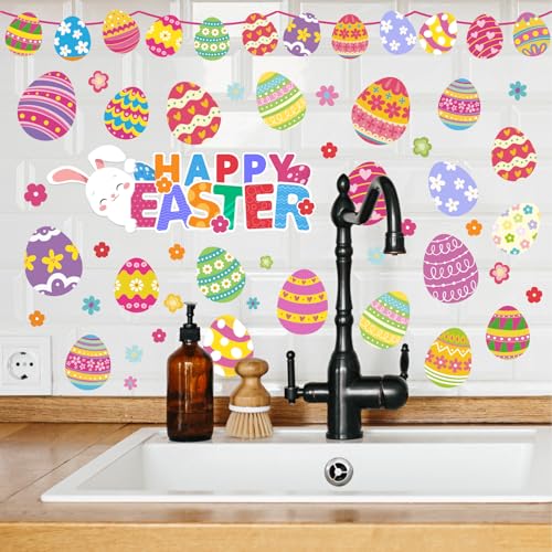 Whaline-Easter-Wall-Decor-Stickers-Happy-Easter-Egg-Flower-Wall-Decals-Small-Room-Mural-Stickers-for-Spring-Home-Office-School-Party-Door-Window-Decoration-83-x-106-Inch-9-Sheets Whaline Easter Wall Decor Stickers Happy Easter Egg Flower Wall Decals Small Room Mural Stickers for Spring Home Office School Party Door Window Decoration 83 x 106 Inch 9 Sheets