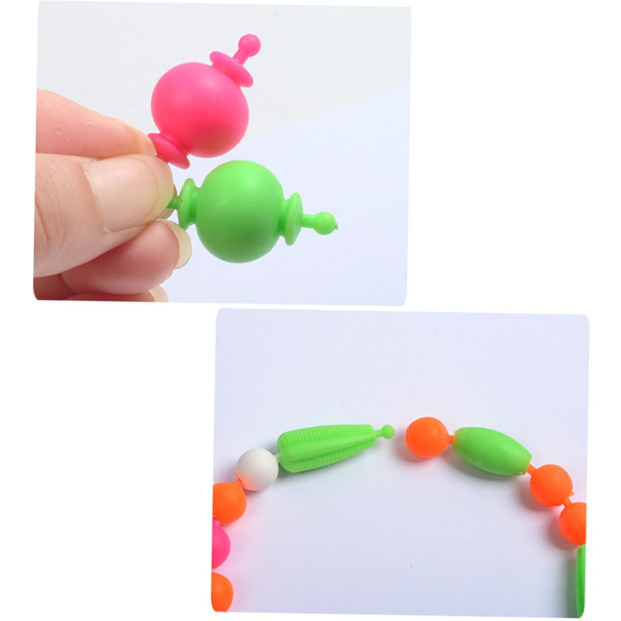 FUNOMOCYA 1 boîte Coffret DIY Perles Plastique pour Garçon et Fille Boîte de Rangement Portable avec Perles Colorées pour Bracelets et Colliers Kit Créatif Garçon Fille pour Activité
