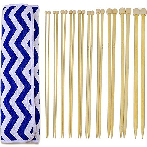 Blulu 20 Pezzi 10 Taglie Ferri da Maglia Bambù Set...
