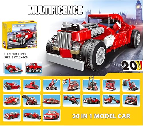 Image of Swift Architect 20-in-1 STEM Building Blocks Set - 278+ PCS Educational Construction Kit for Kids | Multi-Model Racing Car, Bike, Jeep, SUV Builder Toy | Creative DIY Engineering Blocks