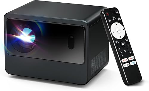 Netflix oficialmente Mini proyector Bietrun con WIFI6 y Bluetooth, foucs eléctricos y Keystone, soporte 1080P, compatible con TV