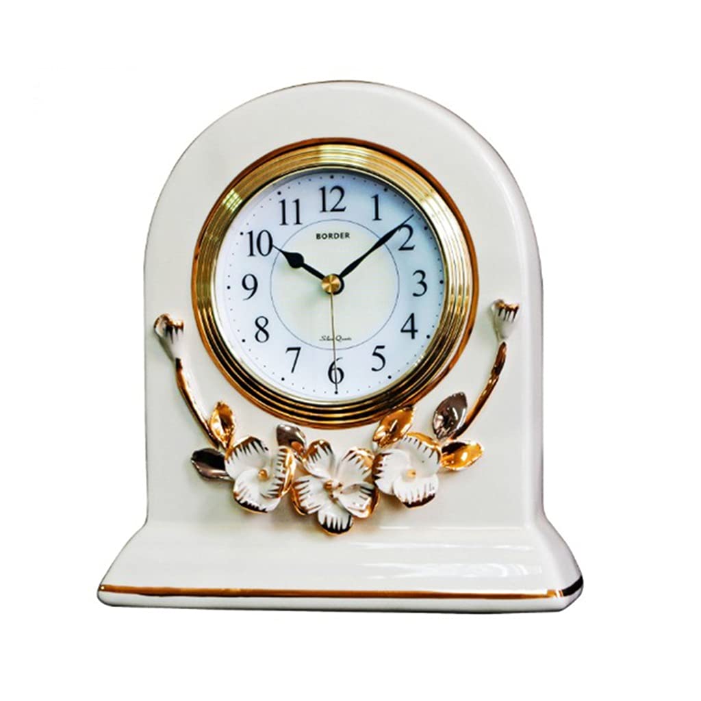 Hrwly D European Ceramic Table Clock Home Ecoration Living Room Office Luxury Clocks Bedroom Silent Vintage Esk(D)