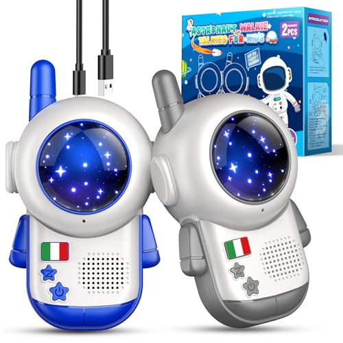iKidiki Walkie Talkie Bambini Ricaricabili, Gioco Bambino 3 4 5 6 7 8 9 10 Anni Maschio Regalo Bimbo Bimba 3-12 Anni Giochi Bambini Bambina 3-12 Anni Giocattoli per Bambini Regali Natale Bambino