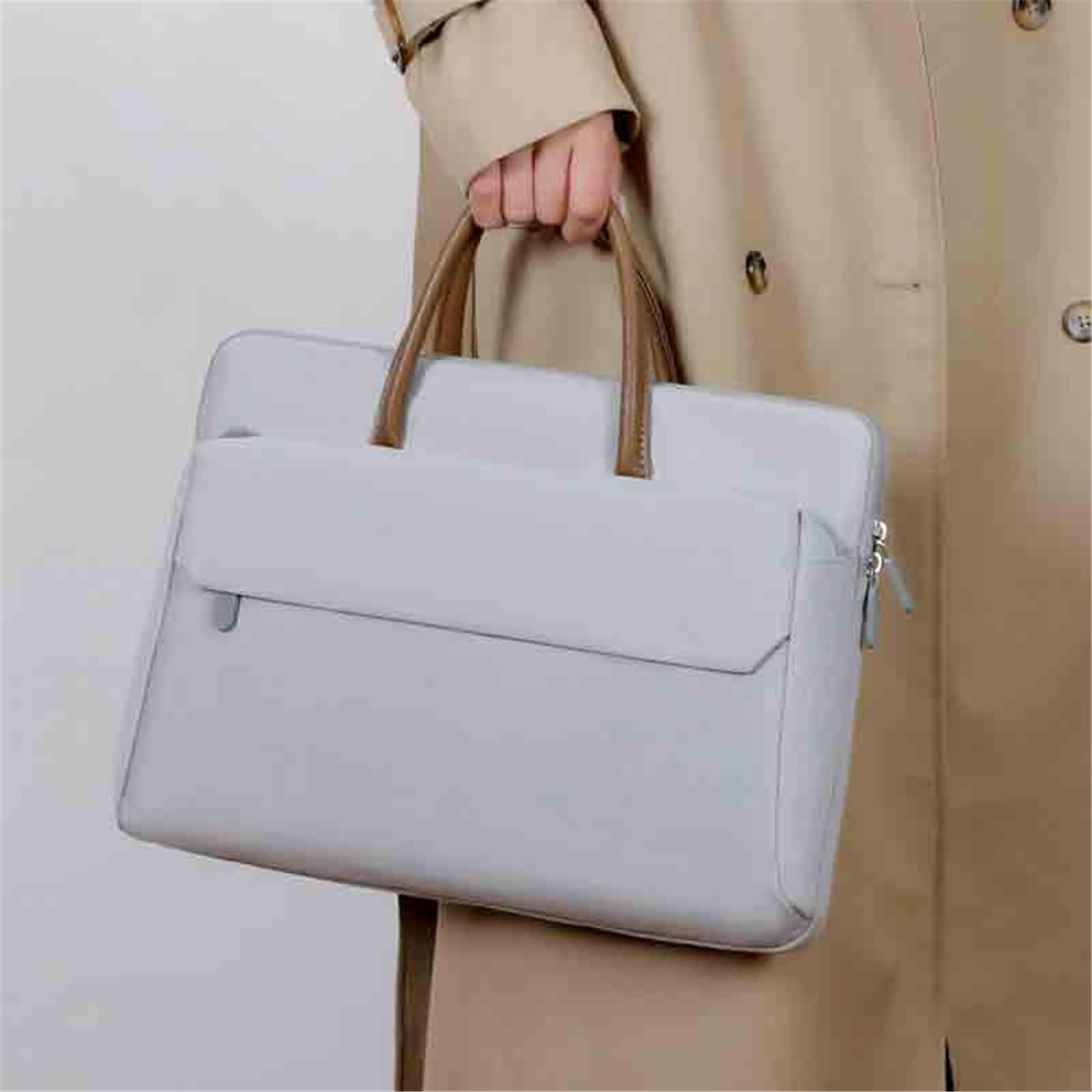 Lekka torba biurowa na laptopa Minimalistyczna walizka biznesowa z tkaniny Oxford do modeli 13,3, 14 i 15,6 cala Teczka (Grigio, mała)