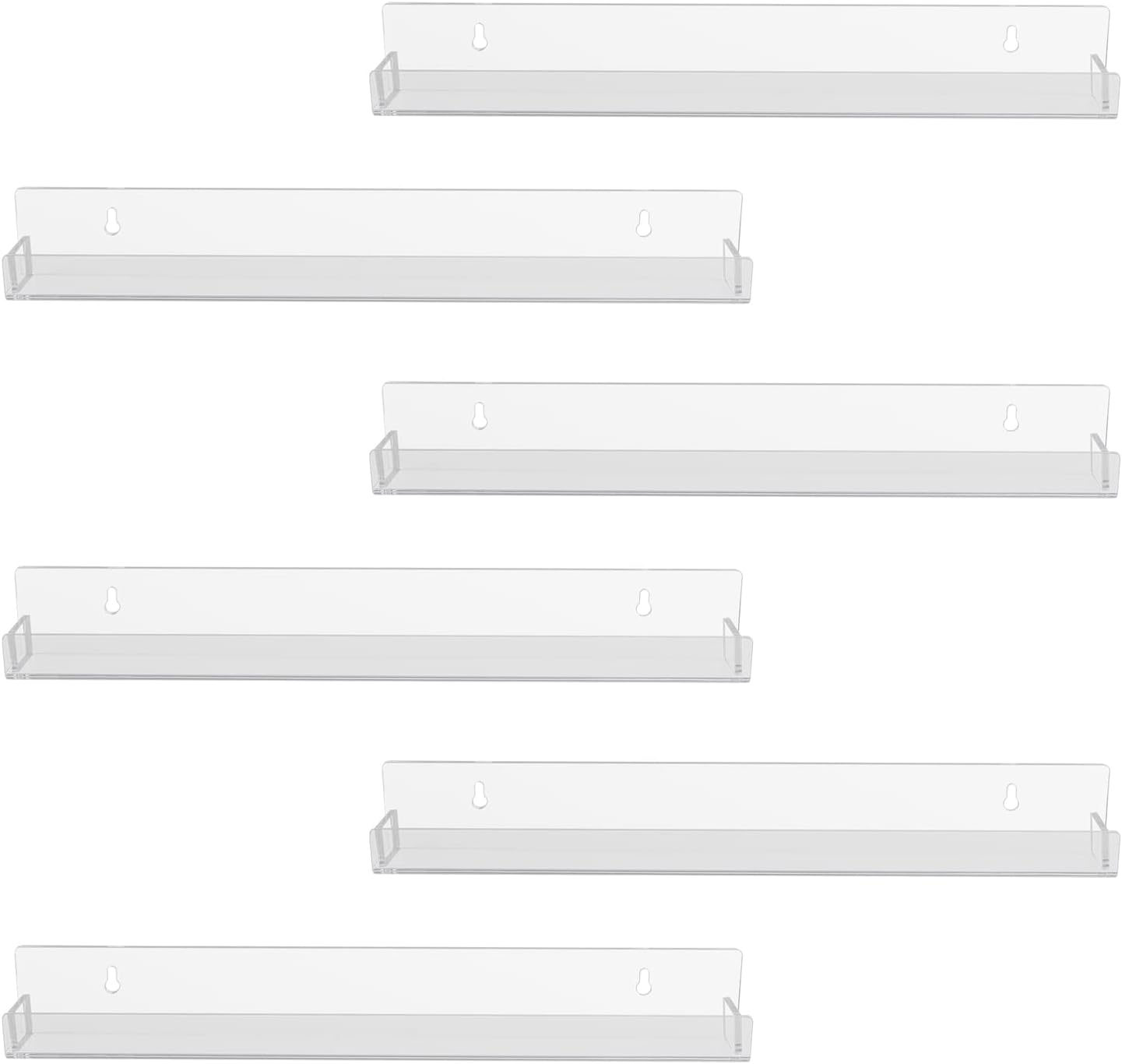 EAYOYAE 6 Pack Clear Acrylic Vinyl Record Shelves Wall