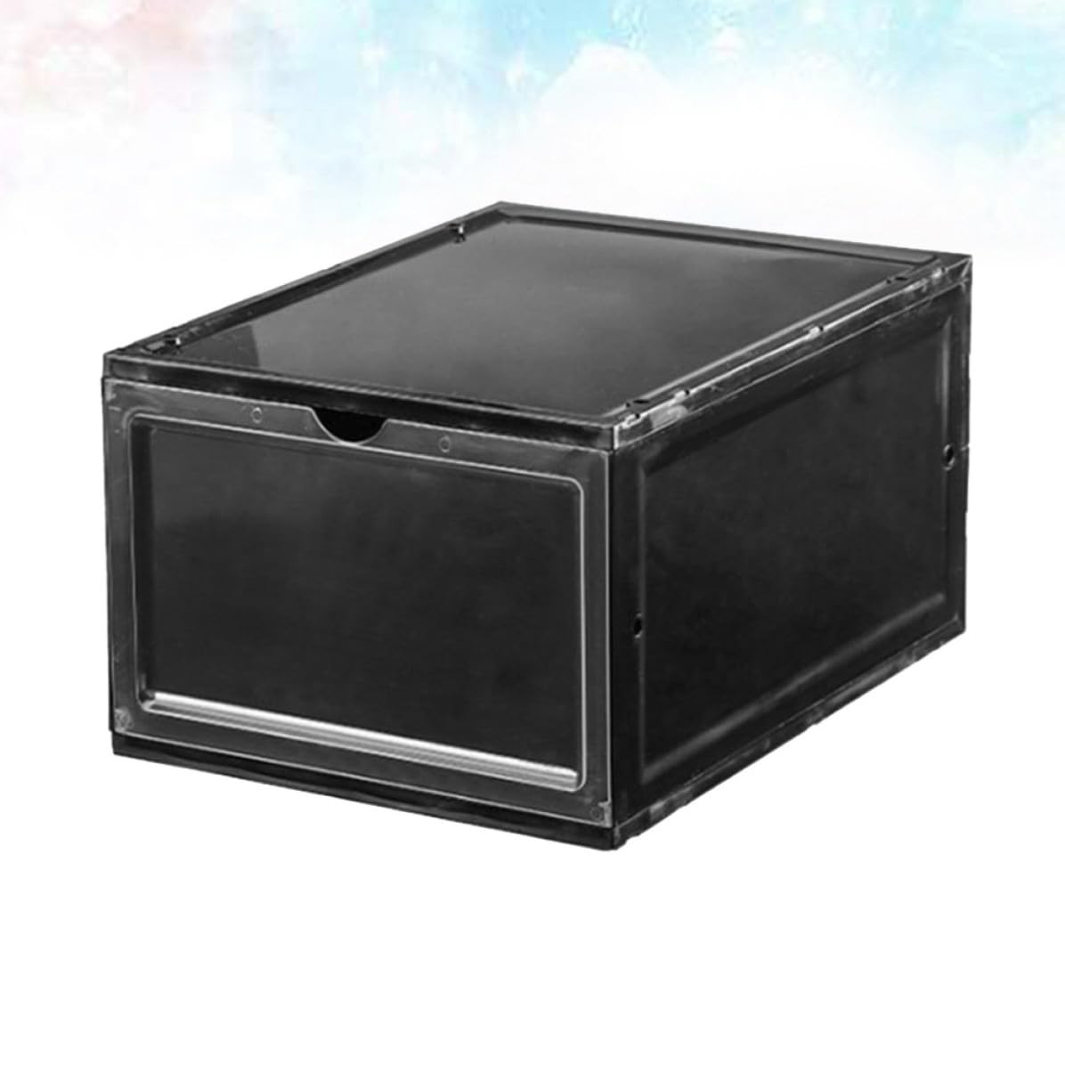 Caja de Zapatos Magnética Plegable de Plástico Negro para Baloncesto