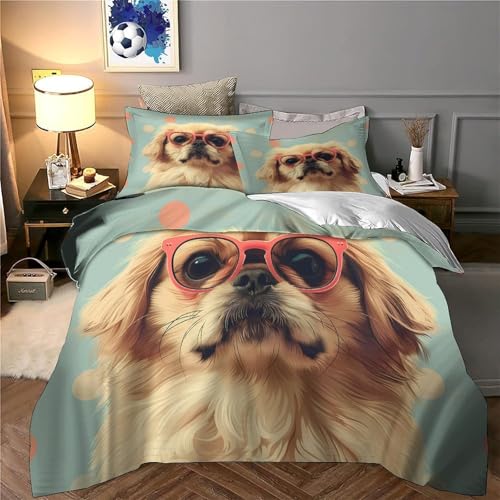 Housse de couette chien imprimé 3D grand lit King taie oreiller sans plis - 6