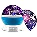 MOKOQI Baby Night Light Lamps For Bedroom Romantic 360 Degree Rotating Star with Sky Moon Cover & Solar System Cover Projector Lights Color Changing LED For Kids Girls Baby Nursery Gift(Blue-2 Lids)