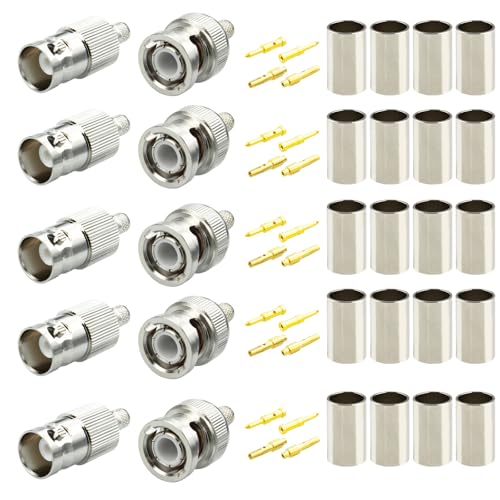 Kit 10 unidades conectores BNC macho y hembra miniatura 2