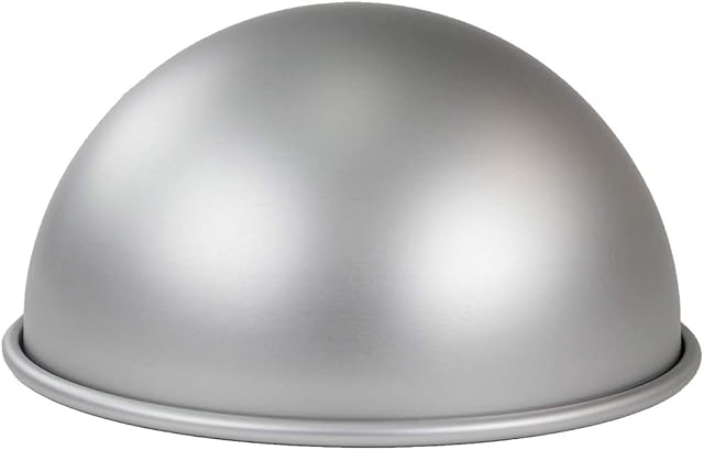 PME BALL084 Aluminum Ball/Hemisphere Pan, 8 x 4-Inch Anodised Aluminium Cake Tin, Silver