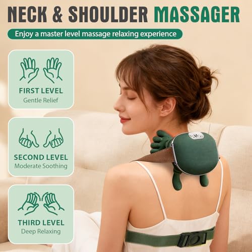 Masseur cervical 4D à pétrissage avec chaleur rechargeable USB