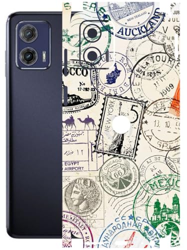 Image of AtOdds - Full Body Back Screen Guard Protector Film - Lamination Wrap Skin Sticker Compatible with Moto G73 (5G) | Scratchproof Matte Finish (Stamps)