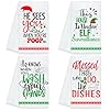 peony man Christmas Funny Kitchen Towels Novelty Xmas Dish Towels Christmas Hand Towel Christmas Dish Tea Towels for Christmas Winter Holiday Kitchen Bathroom Cooking 18 x 26 Inch 4 Pcs