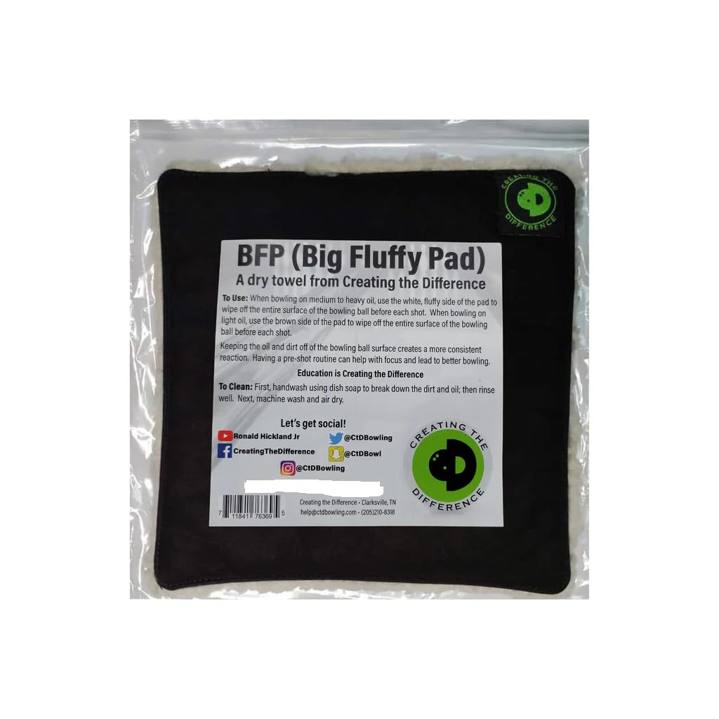 Creating the Difference BFP (Big Fluffy Pad) | Washable Microfiber Bowling Ball Shammy Towel | Wipes Away Dirt & Oil