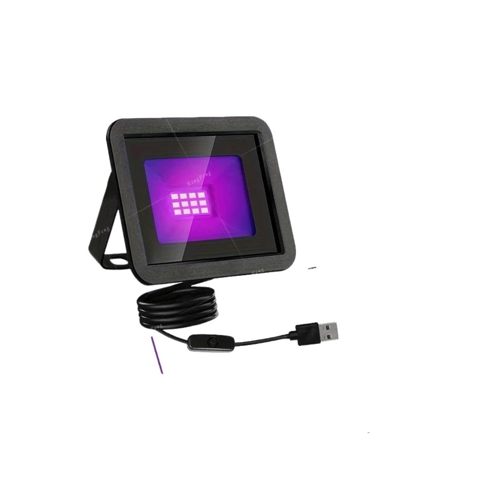 CVFRDD UV Curing Lamp 10W LED UV Spotlight 385-400nm Floodlight, Fluorescent Stage Light Effect With Switch For Party, DJ, Festival Lighting(12LEDs-3P)