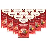 YOGI TEA® 10x Positive Energie Cranberry Hibiskus Bio Yogi Tee I leckere ayurvedische Schwarztee-Mischung m. Chai-Gewürzen - Mate - Guarana I 170 Tee-Beutel - Bio-Qualität I Assam-Tee 10 Päckchen