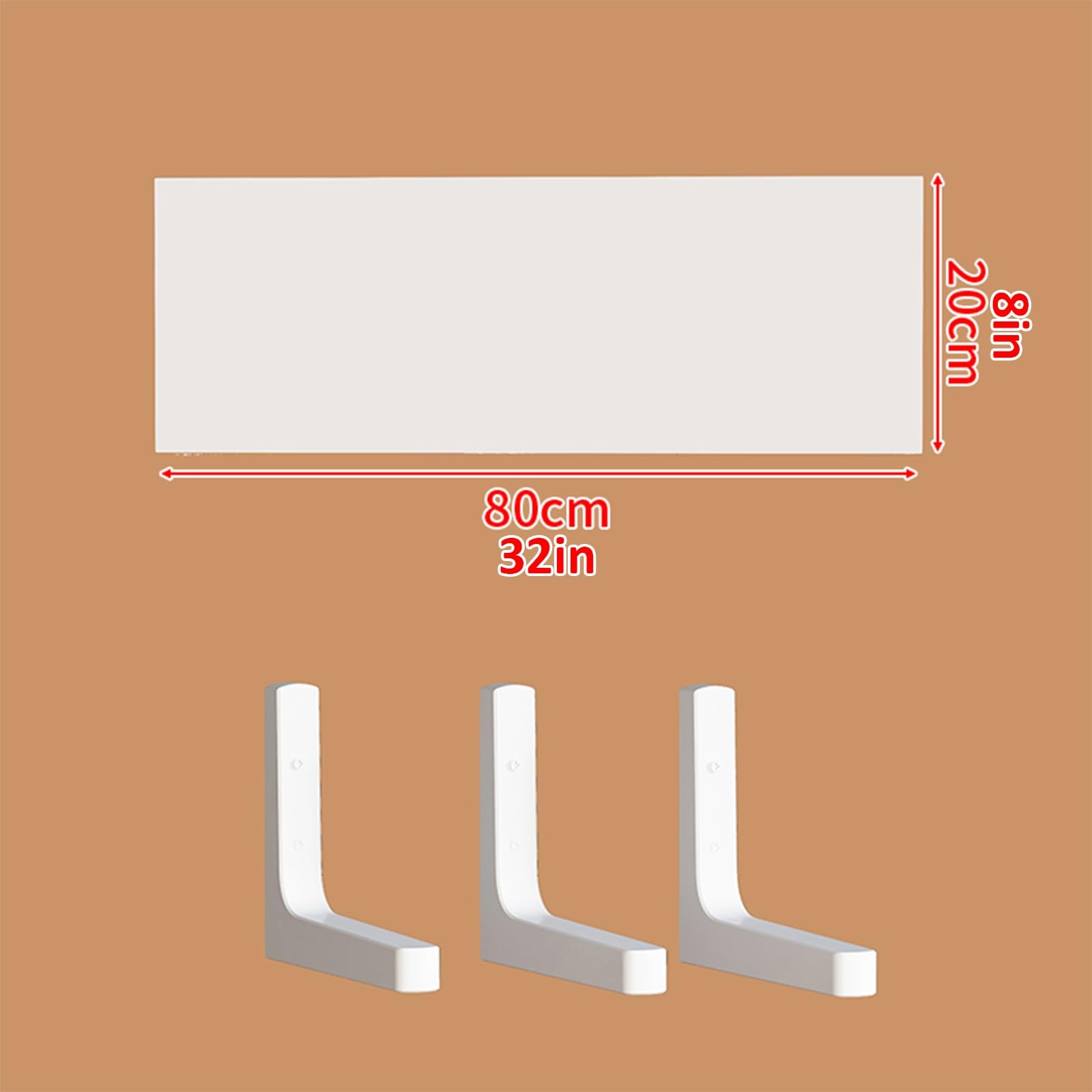 Drewniana Półka na Grzejnik, Osłona na Kaloryfer, Pyłoszczelna z Uchwytem, ​​do Salonu, Sypialni i Korytarza(Beige,80x20cm/32x8in)