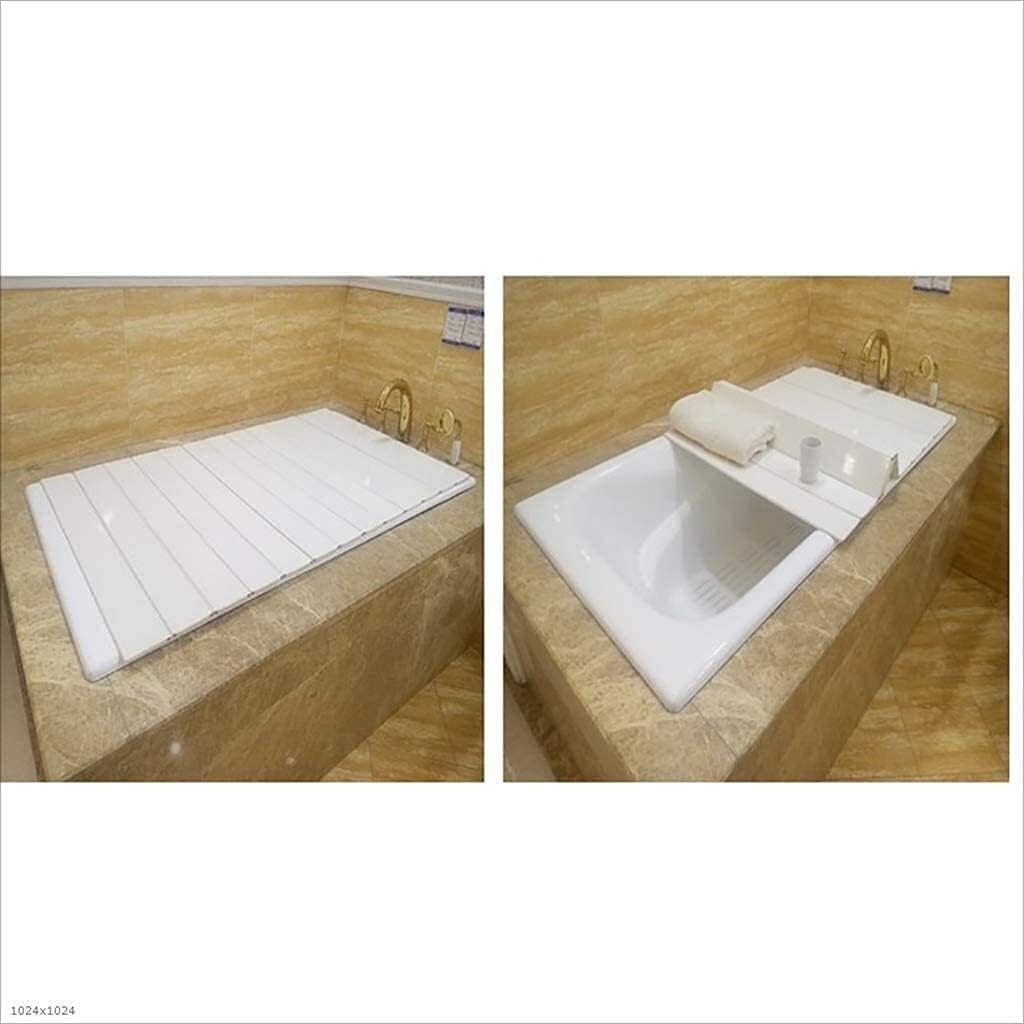 Lieber Lighting Bathtub Cover Bathtub Insulation Cover,Bathtub Dustproof,Bathtub Storage Board,Prevent Dust,Thicken Load Bearing Foldable Bathtub Cover Bath Tray (Size : 124×80×0.6cm) : Home & Kitchen