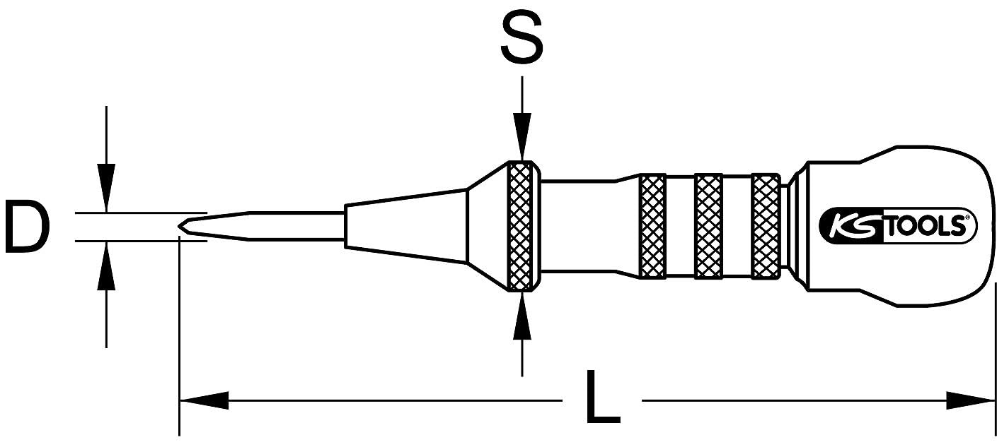KS TOOLS 156.0466 Pointeau automatique avec capuchon ergonomique Couleur