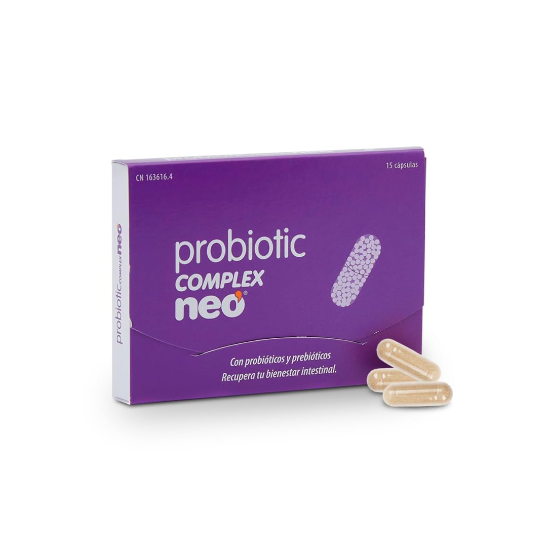 NEO | Probiotic Complex | 15 Cápsulas | Con Microgránulos a Base de Probióticos y Prebióticos | Mejora las Funciones Digestivas | Ayuda al Bienestar Intestinal