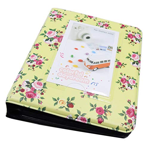 Image of ZENKO 64 Pockets Photo Album for Fujifilm Instant Mini 13 /12 /11 /9 /8 /SE /41 /99 /Evo /Liplay Instant Camera /Mini Link Printer, Polaroid Snap Touch Mint Zip Instant Camera Printer- Yellow Flower