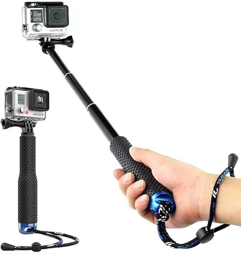 Selfie Stick - Poste telescópico extensible de mano de aluminio monopod (7-19 pulgadas) compatible con cámaras de acción GoPro Hero 11 10 9 8 7 6 5
