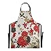 AQQA Delantal de Chef para hombre de Sakura hermoso japonés Kawaii, delantal de Chef ajustable de 88x68 cm para mujer, delantales de gota de agua con bolsillos para hombres y mujeres